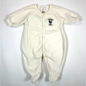MIGHTY MAC BABY New York Yankees Baby Fleece Thermal Bodysuit Sleeper Size 3-6M